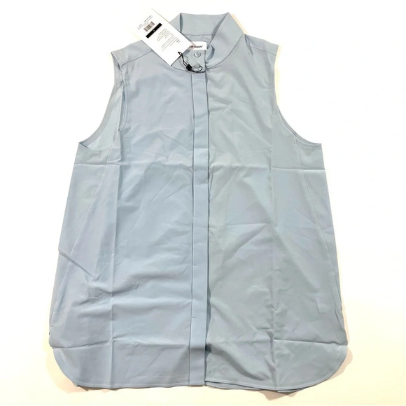 Ministry Of Supply Juno Mock Neck Tank Chambray Blue - Picture 2 of 10